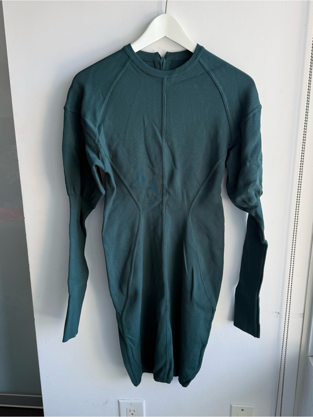 Talula Teal Ribbed Compression Knit Dress